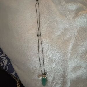 Elegant Silver and Green Pendant Necklace